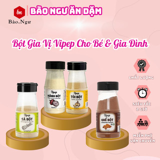 [LV] Bột gia vị nấu ăn Vipep hành bột, tỏi bột, gừng, tiêu, quế, sả bột, nghệ, muối hồng cho bé ăn dặm từ 7M+