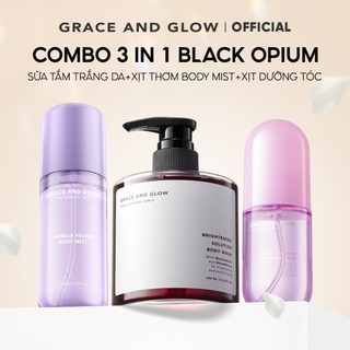   Tặng Quà  Combo 3 in 1 Sữa tắm và xịt dưỡng tóc và Body Mist Grace and Glow Nước Hoa Dưỡng Ẩm Sáng Da 