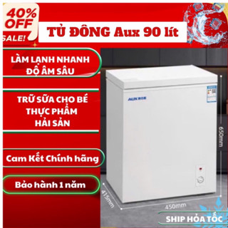 Tủ ĐÔNG MINI AUX 90 lít làm lạnh nhanh, tủ đông mini trữ sữa, thực phẩm đông lạnh, không gây tiếng ồn,chính hãng NSX