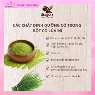 Bột cỏ lúa mì hữu cơ Dragon Superfoods (Organic WheatGrass Powder) - 150gr