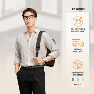  Áo Sơ Mi Nam  Cao Cấp Linen Sọc Nhuyễn 3 Màu Đen - Xanh Đen - Nâu – BY COTTON 
