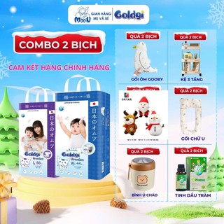   COMBO 2 BỊCH  Tã Bỉm Goldgi Premium Chính Hãng Cao Cấp Size NB S M L XL XXL – Mềm Mại Thấm Hút Vượt Trội Cho Bé 
