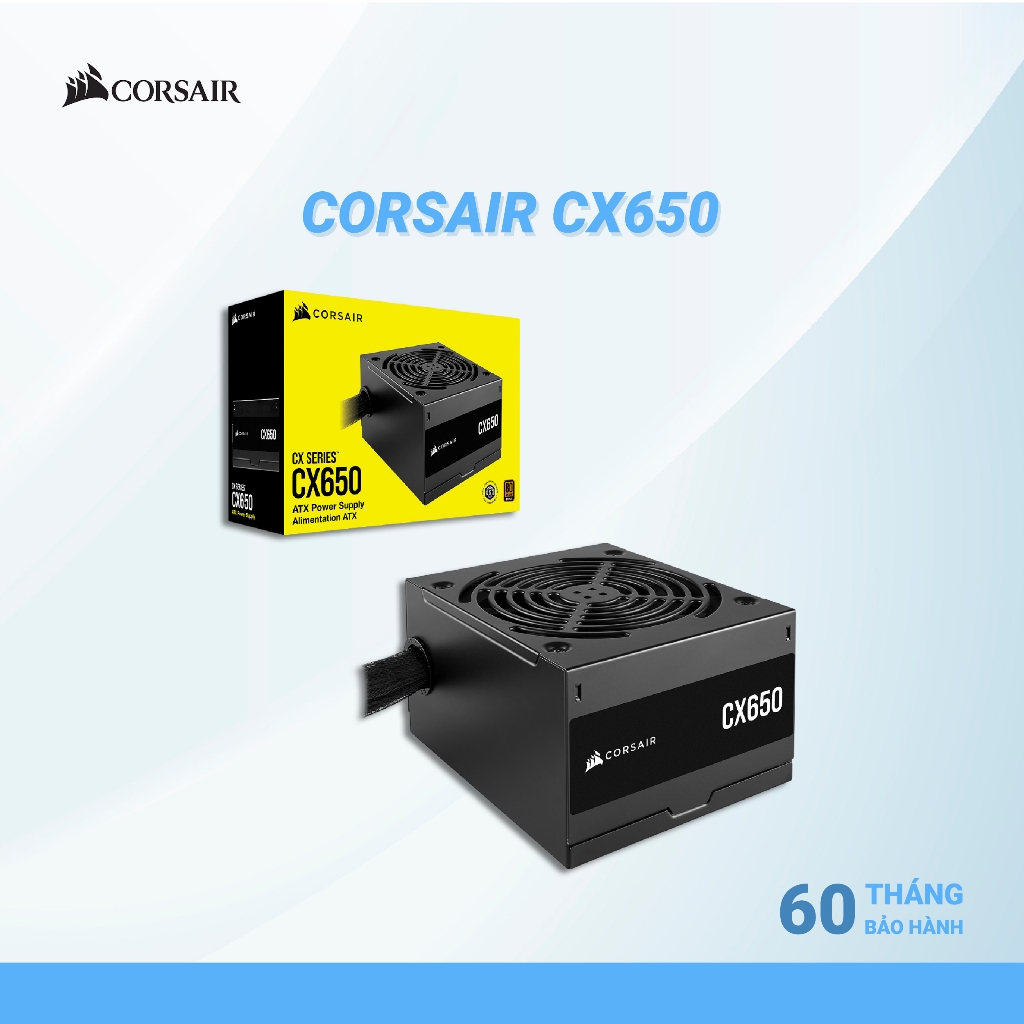 Nguồn Máy Tính Corsair CX650 80 Plus Bronze - Bảo Hành 60 Tháng