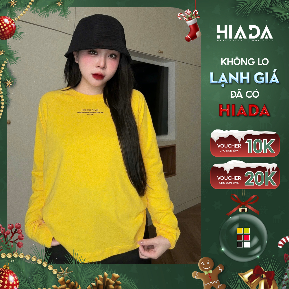  Áo thun babytee HIADA Raglan cổ tròn dài tay chất cotton Quảng Châu Top nữ tính  HIADA 18  