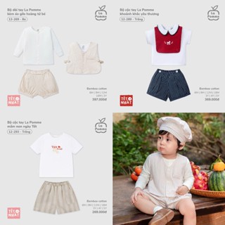  La Pomme Bộ Quần Áo Cộc Tay Cho Bé Trai Bé Gái Mềm Mịn Thoáng Mát Nhiều Mẫu Mã Đáng Yêu Cho Bé Từ 3M+ 