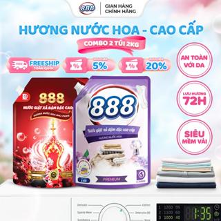  Combo 2 Túi Nước Giặt Xả 888 Hương Nước Hoa & Nước Hoa Bali Paris 2Kg Túi Lưu Hương 72h Khử Mùi Hiệu Quả An Toàn Cho Da 