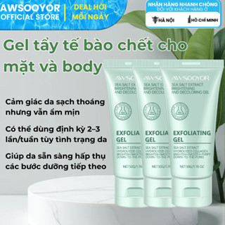 AWSOOYOR gel tẩy tế bào chết cho mặt và cơ thể Chlorella 50g làm sạch dịu nhẹ bề mặt da, kiểm soát dầu, dưỡng ẩm cho da