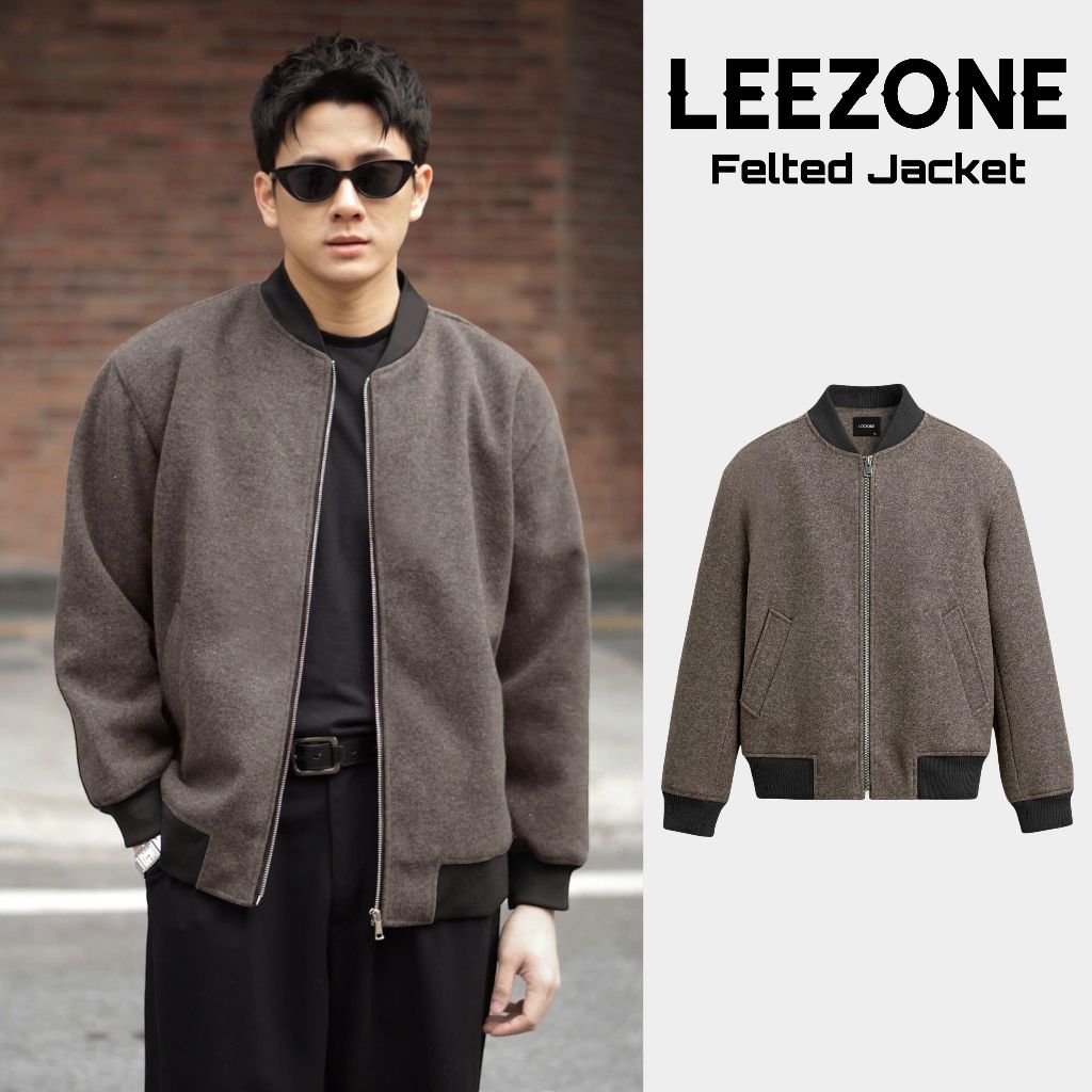 [MỚI] Áo khoác Dạ ép nam LeeZone cao cấp | Bomber Dạ Trơn