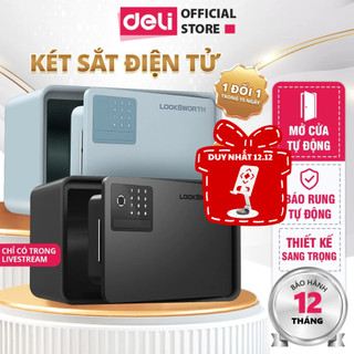   HỎA TỐC 4H  Két Sắt Mini Điện Tử Deli Mới 2026 Két Sắt Thông Minh 2 Kích Thước Bảo Hành 12Tháng 