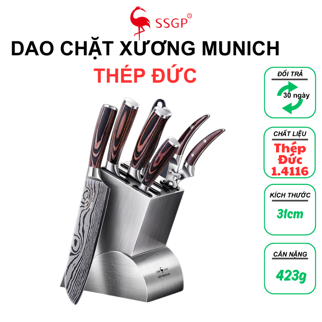 Dao thái thịt Munich của SSGP  - SS01606 dao cắt thịt, dao thái, dao bầm, dao chặt, dao làm bếp