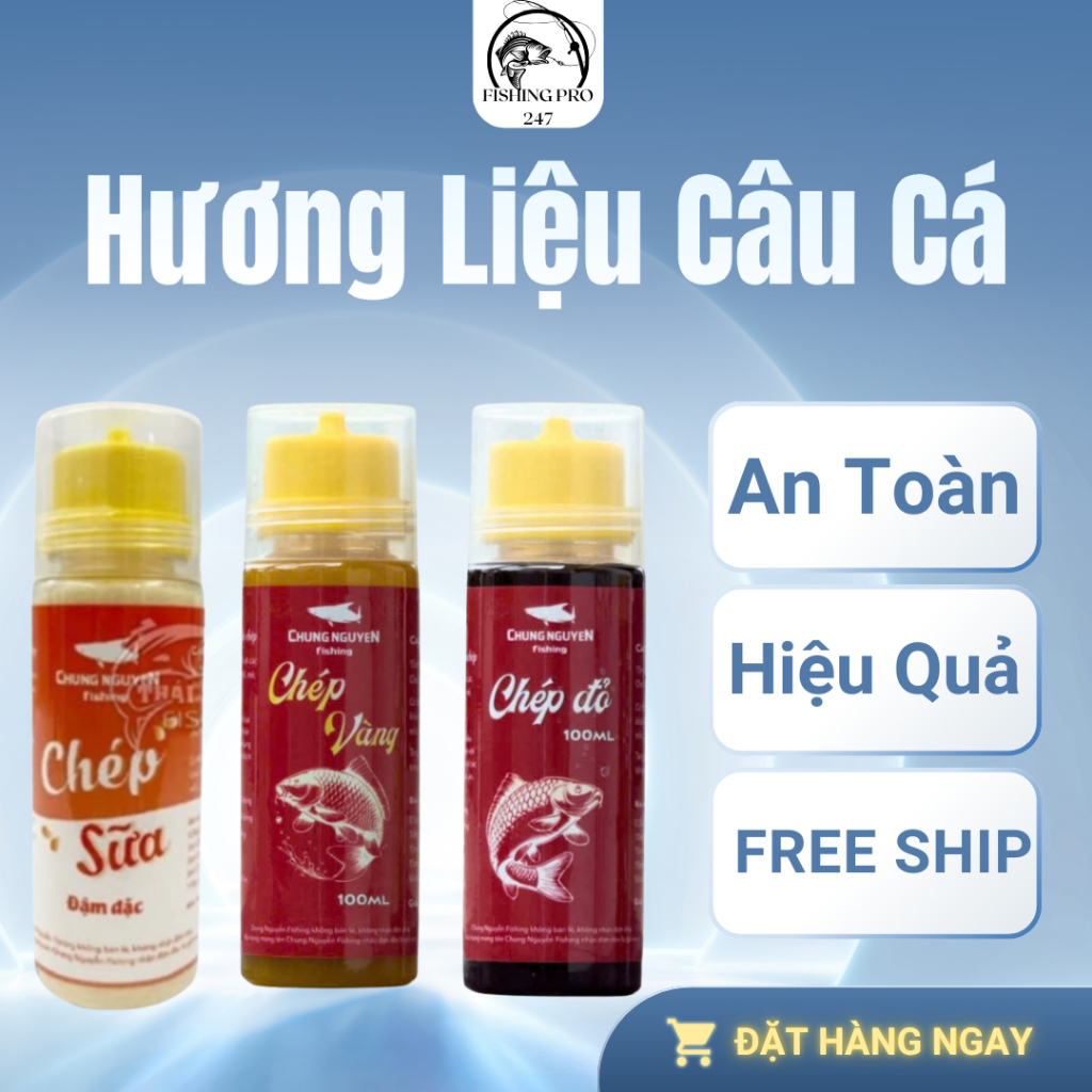 Bộ Hương Liệu Câu Cá Chép Chung Nguyễn Fishing – Vàng, Đỏ, Sữa, Đông