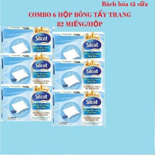  Combo 6 Bông trang điểm  bông tẩy trang  Silcot 82 miếng hộp 