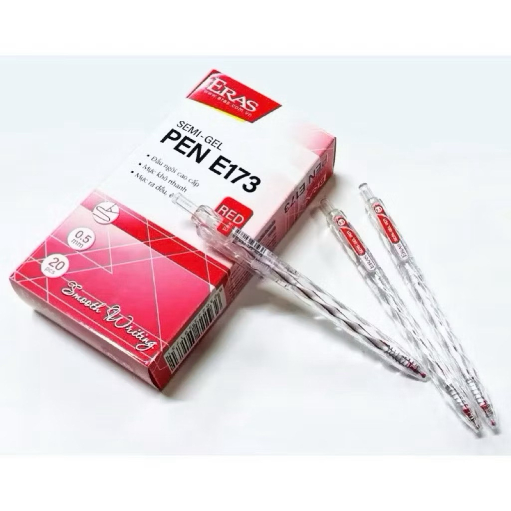 Hộp 20 Bút Bi Bấm Thân Trong ngòi 0.5mm Eras E173