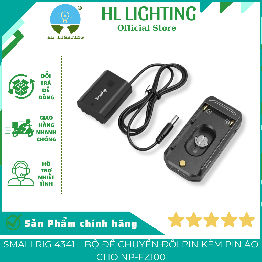 SmallRig 4341 Adapter Pin NP-FZ100 Advanced Edition USB-C PD 36W DC 7.4V/12V HL Lighting