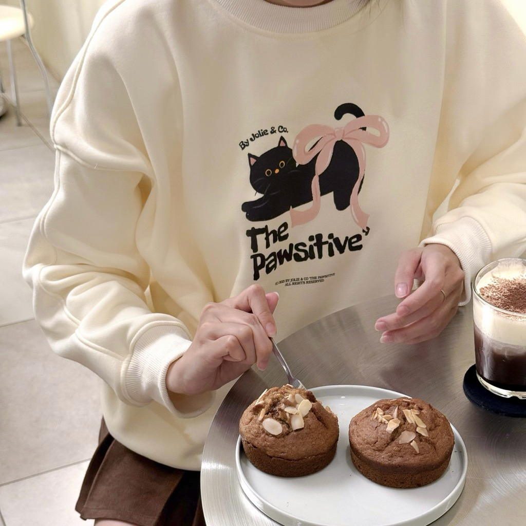 Sweater nỉ lót lông cao cấp The Pawsitive dễ thương By Jolie