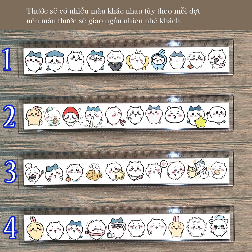 Thước in hình anime Chiikawa usagi rakko Hachiware/ sổ tay Chiikawa kute dễ thương