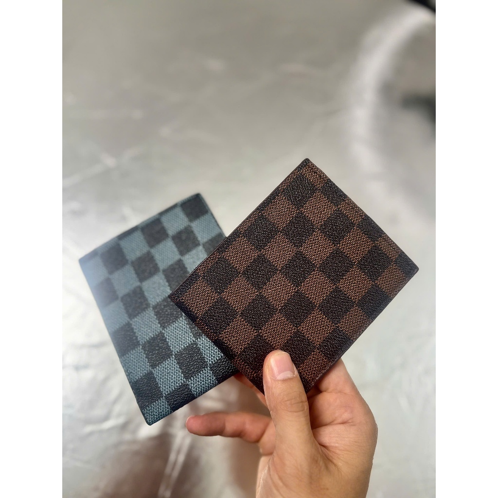 Ví nam ngắn kẻ caro, bóp da thời trang nhiều ngăn cao cấp , thời trang sành điệu