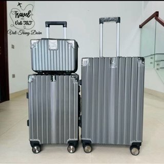  VALI KHUNG NHÔM TRANG ĐOÀN-2 Ngăn khoá kéo kín-có ngăn chống nước   Có Khay Để Cốc-Ảnh Thật BAO TEST- Sz28 1 Ngăn khoá 