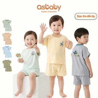 Bộ cộc tay Asbaby, thiết kế Cánh dơi, chất Poly lạnh co giãn 4 chiều, mềm mát, bé trai,bé gái 8kg-25kg