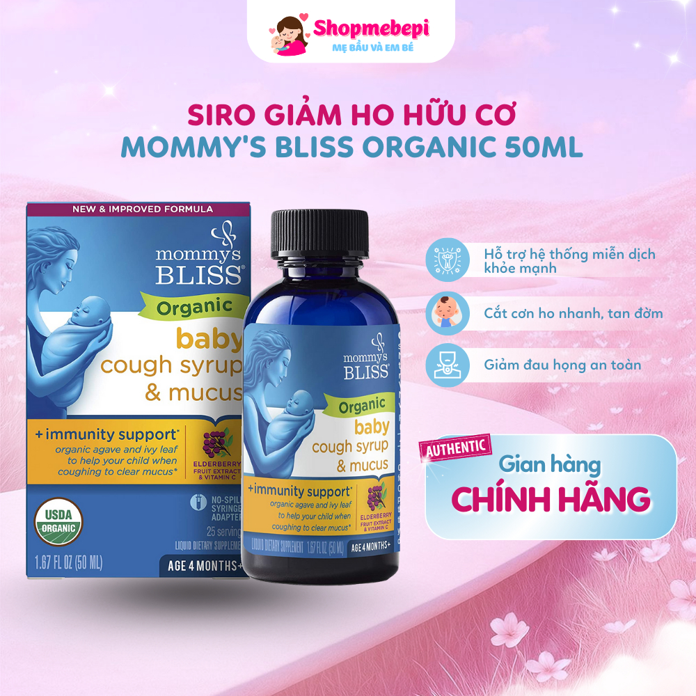 Siro Ho Mommy’s Bliss Giảm Ho, Khô Rát Họng, Long Đờm Cho Bé [Shop Mẹ Bé Pi]