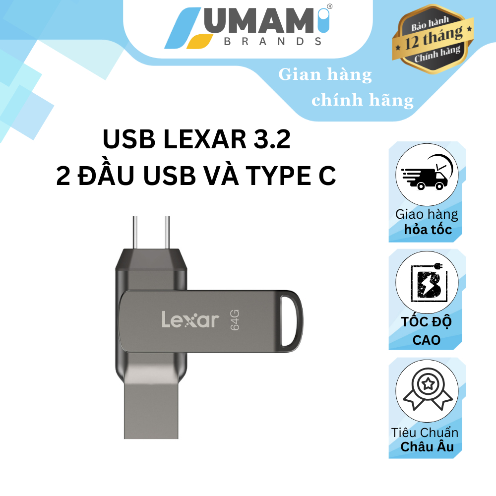 USB 3.2 LEXAR JUMPDIVER DUAL DRIVE D400 và D300 32G - 64G - 128G - 256G chính hãng 130mb/s