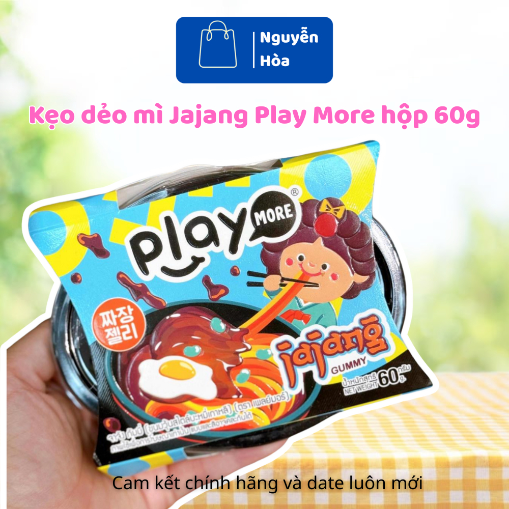 Kẹo dẻo Playmore vị Mì Jajang Gummy 60g Thái Lan hình mì tương đen độc lạ, ăn vặt vui miệng