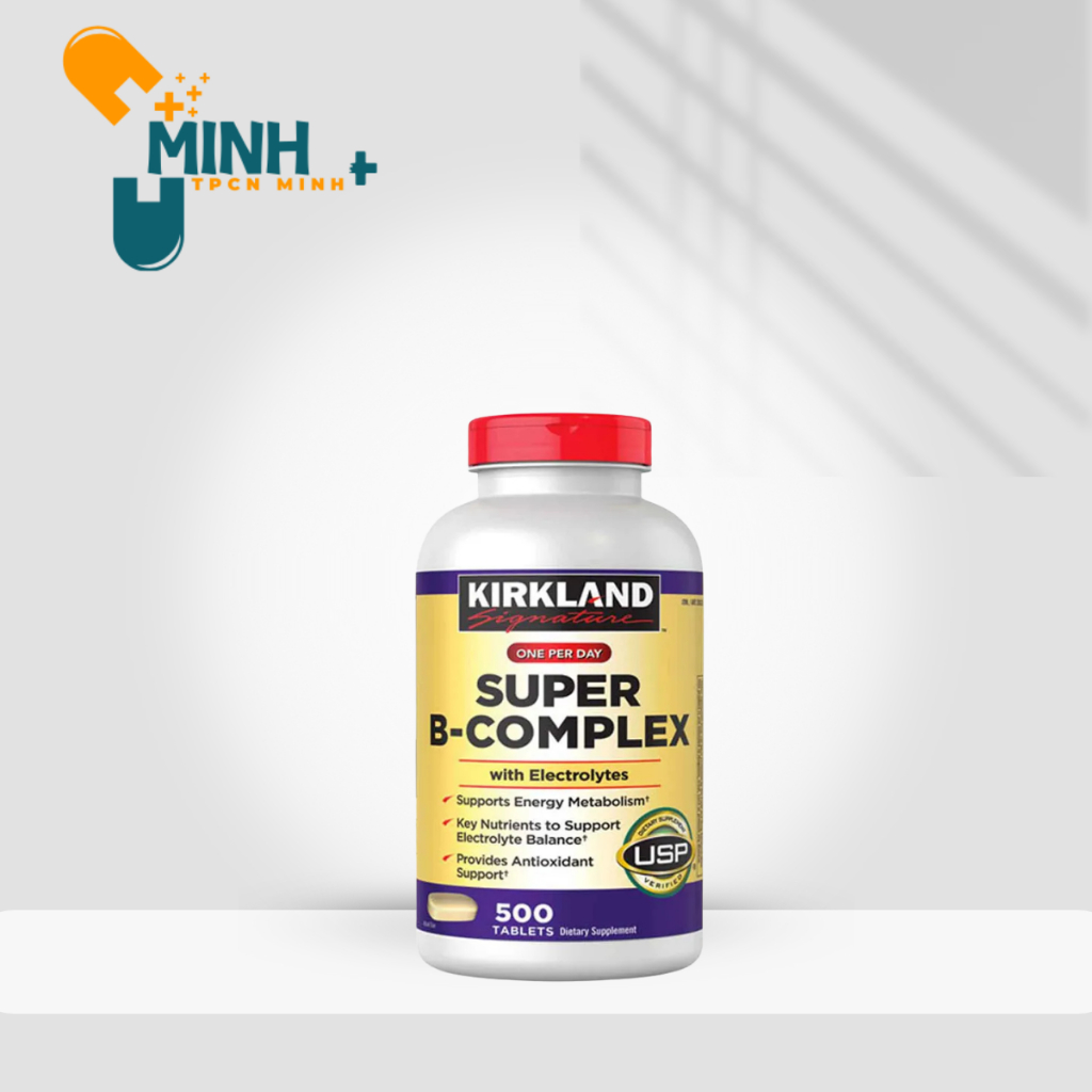 Viên uống Bổ sung Vitamin B Kirkland Super B-Complex with Electrilytes Kirkland Mỹ - Hộp 500 viên