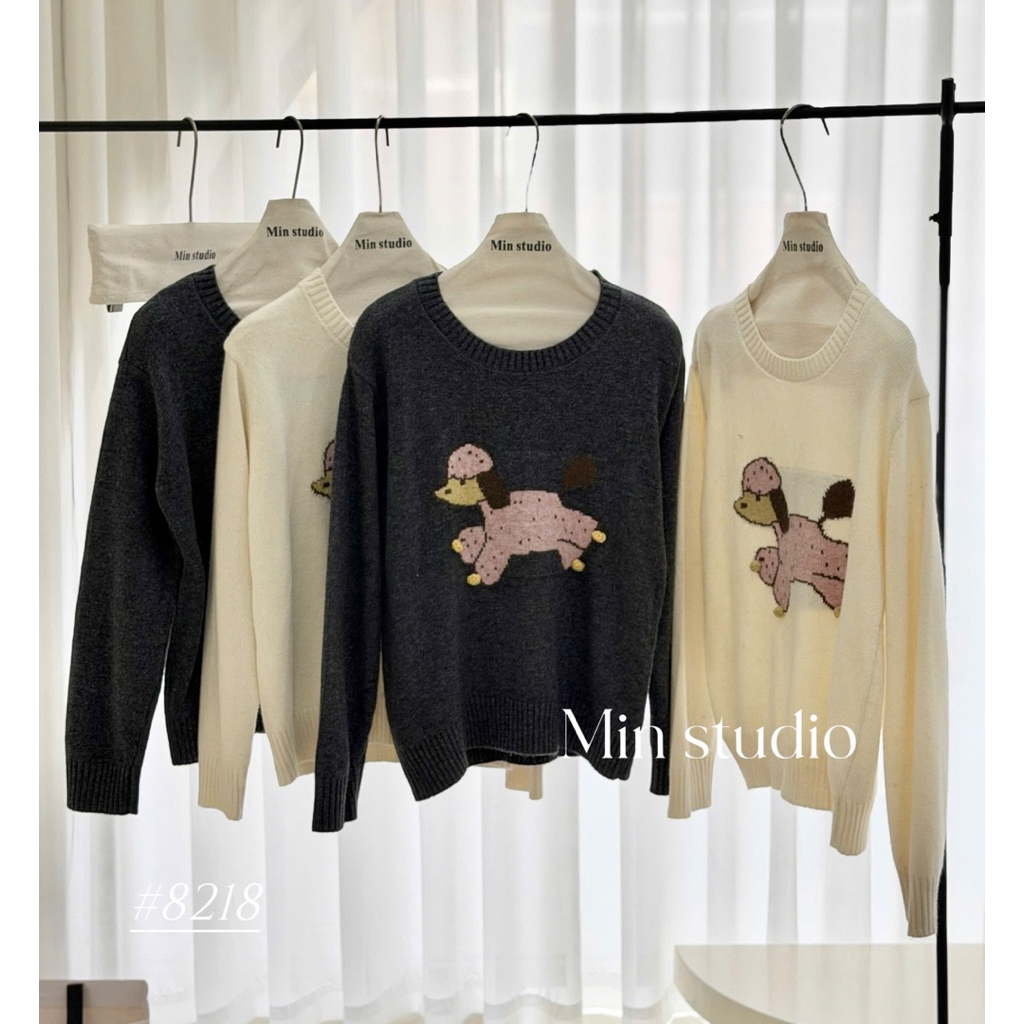 Áo Len In Hình Chó MIN • Melanie Studio