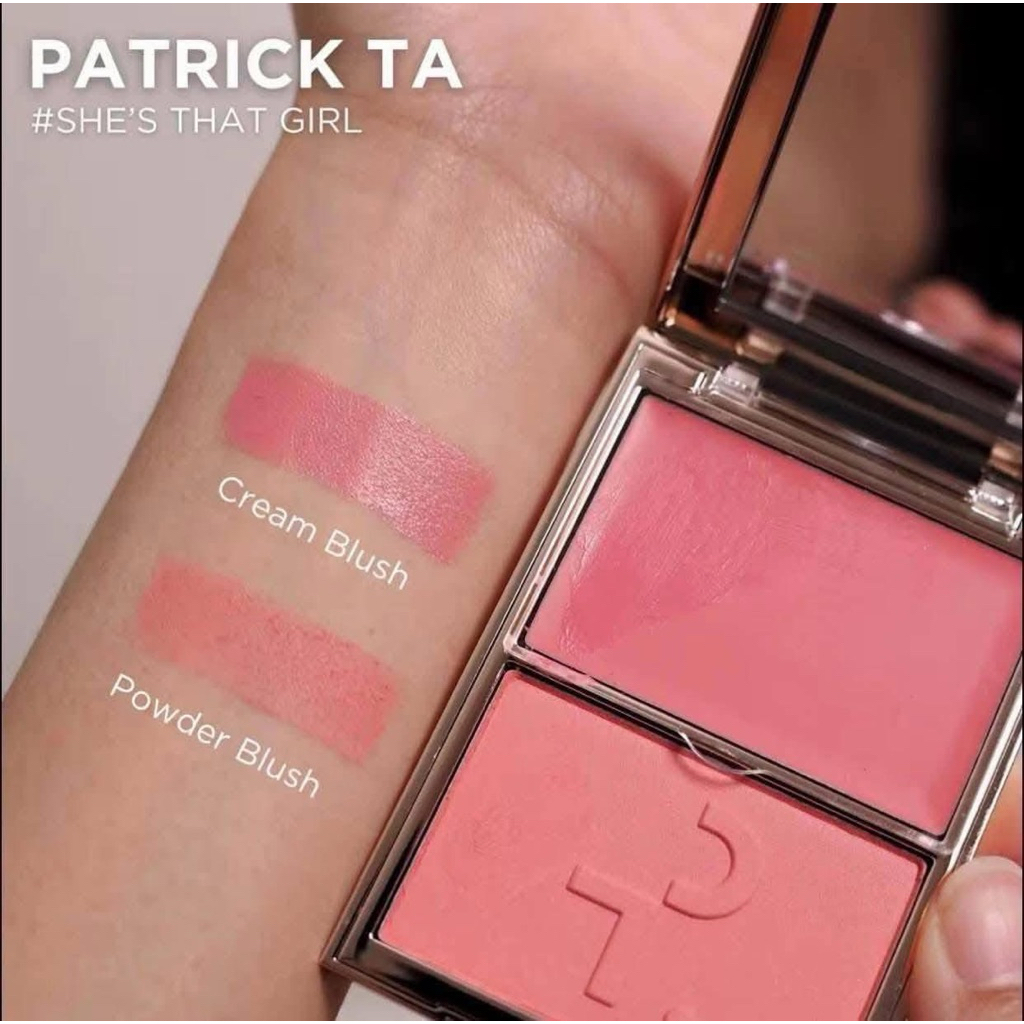 Má hồng Patrick TA mini major Headlines Double Take Cream& Powder 2 ngăn