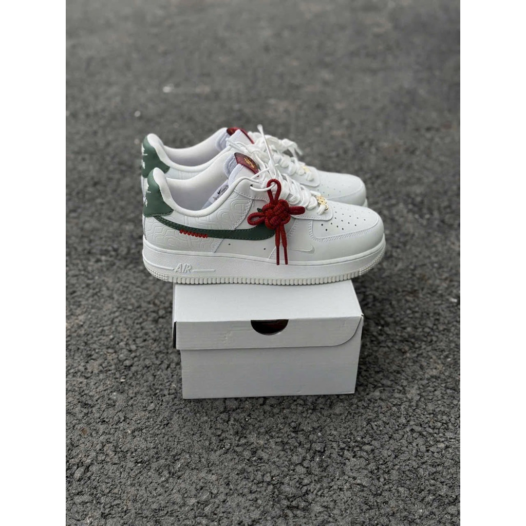 Giày Sneaker AF1 Year Of Snake Trắng Vạch Xanh Hot Trend 2025