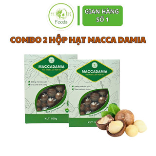 Combo 2 Hộp Quả Macca Việt nứt vỏ hộp giấy cao cấp ( 1kg /2 hộp)