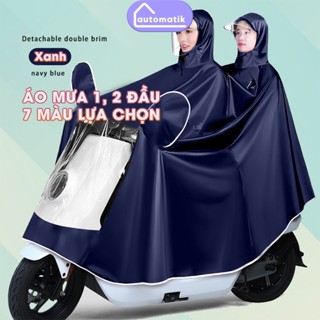   A4  Áo Mưa Nam Nữ Cute Choàng Nam Nữ Oxford Người Lớn Xe Máy Automatik Đôi Cánh Dơi Loại Dày Trùm Chùm Toàn Thân 2 Đầu 