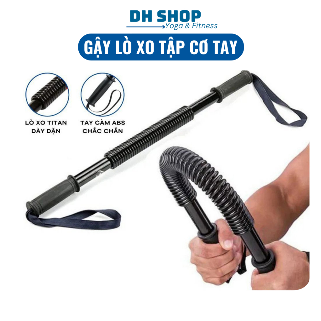 Dụng cụ tập tay DH SHOP, Gậy lò xo tập cơ tay 5kg đến 100kg, kìm bóp tay 5kg đến 120kg