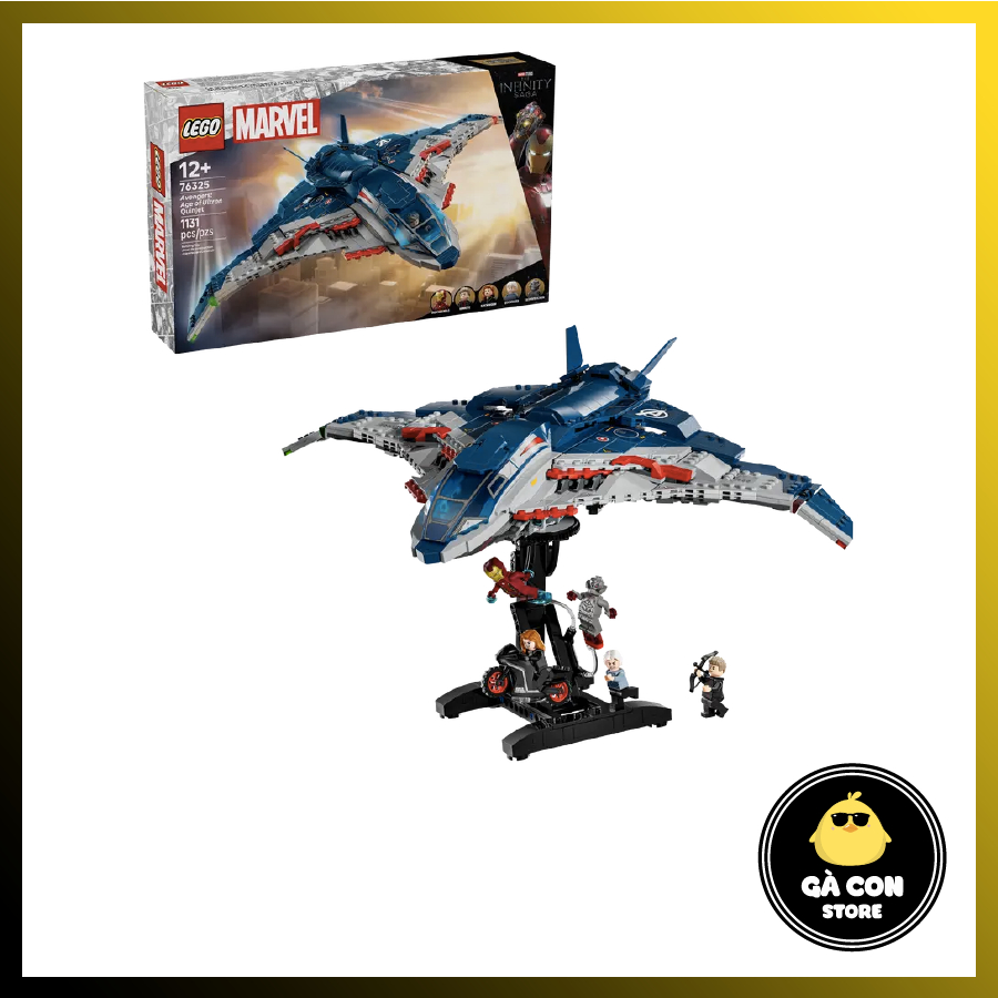 Đồ chơi lắp ráp Marvel 76325 Avengers: Age of Ultron Quinjet - Kỷ Nguyên Của Ultron Quinjet( Hàng có