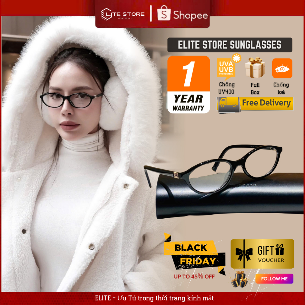 [HÀNG CHÍNH HÃNG] 396 Gọng thời trang cao cấp Nữ MIU2 vừa cập bến tại Elite Store Full bill box chuẩ