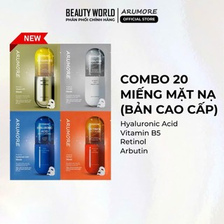  Combo 20 mặt nạ ARUMORE Dưỡng Ẩm Làm Sáng Đều Màu Da 23MLx20 