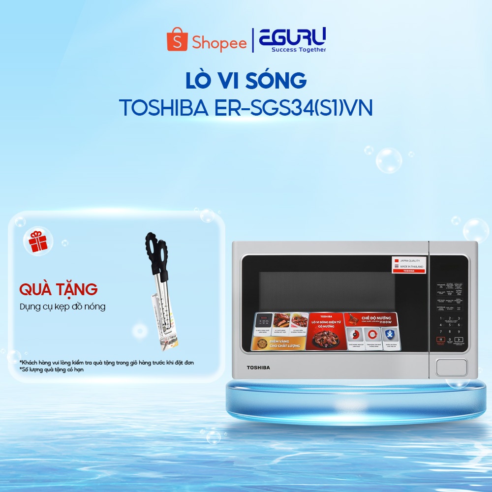 Lò vi sóng Toshiba ER-SGS34(S1)VN 34 lít, có nướng, nhập khẩu Thái Lan, chính hãng, bảo hành 12 tháng