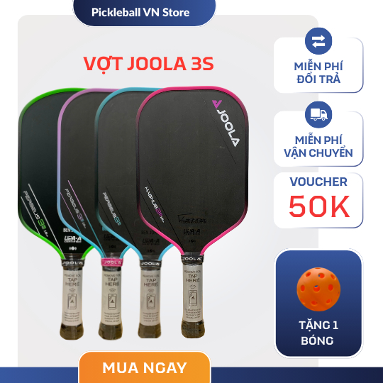 Vợt Pickleball J00La 3.S mặt carbon siêu nhám,Spin mạnh, control tốt