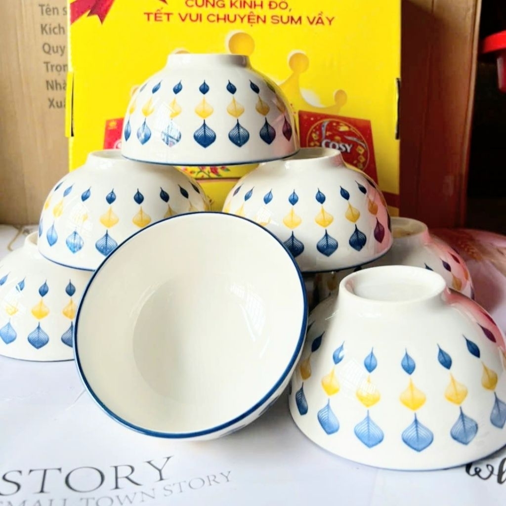 Bộ 10 Bát ăn cơm , Bát ăn cơm cao cấp/ chén sứ