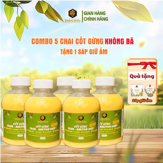 [KHÔNG BÃ] Combo 5 Chai Cốt Gừng ĐIỀM KIM Dùng Để Pha Tắm Ngâm Chân Xông Hơi TẶNG KÈM 1 Sáp Giữ Ấm