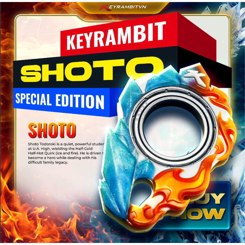 [SPECIAL MHA] Keyrambit Shoto - Half Cold Half Hot - Keyrambitvn - Phiên Bản Thủ Công Đặc Biệt - Móc