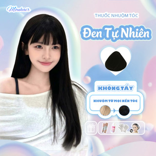  Thuốc nhuộm tóc Thuốc nhuộm tóc màu Đen Tự Nhiên Mouhair tặng oxi trợ dưỡng,bao tay mũ trùm bịt tai. 