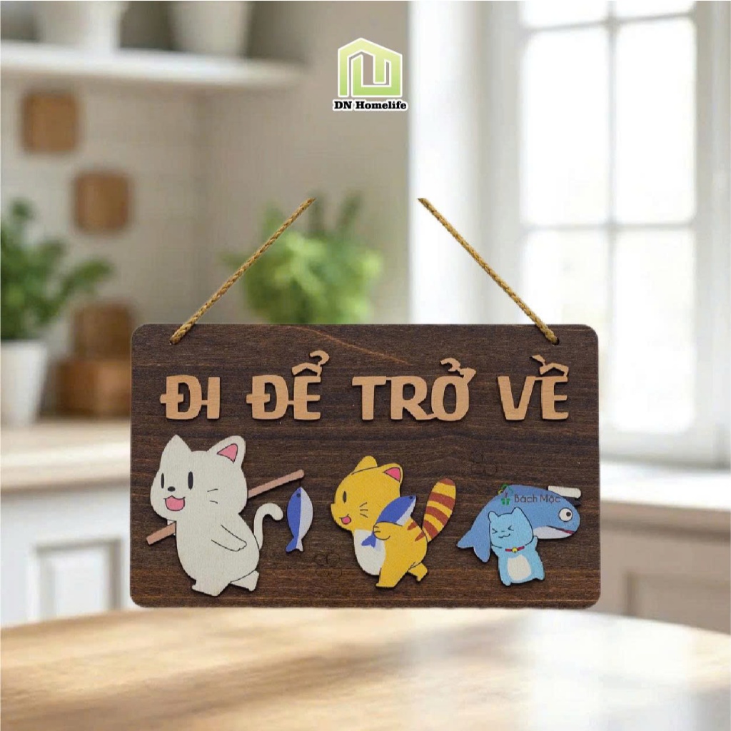 Bảng gỗ decor Đi để trở về Siêu dễ thương trang trí gia đình nhà cửa