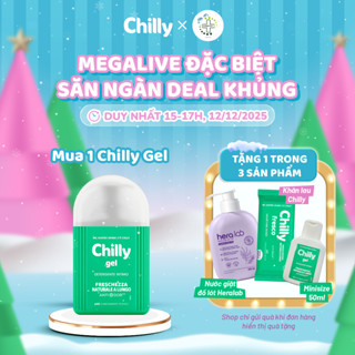 Dung dịch vệ sinh phụ nữ Chilly Gel chiết xuất bạc hà se se lạnh bùng tươi mát chai 200ml 