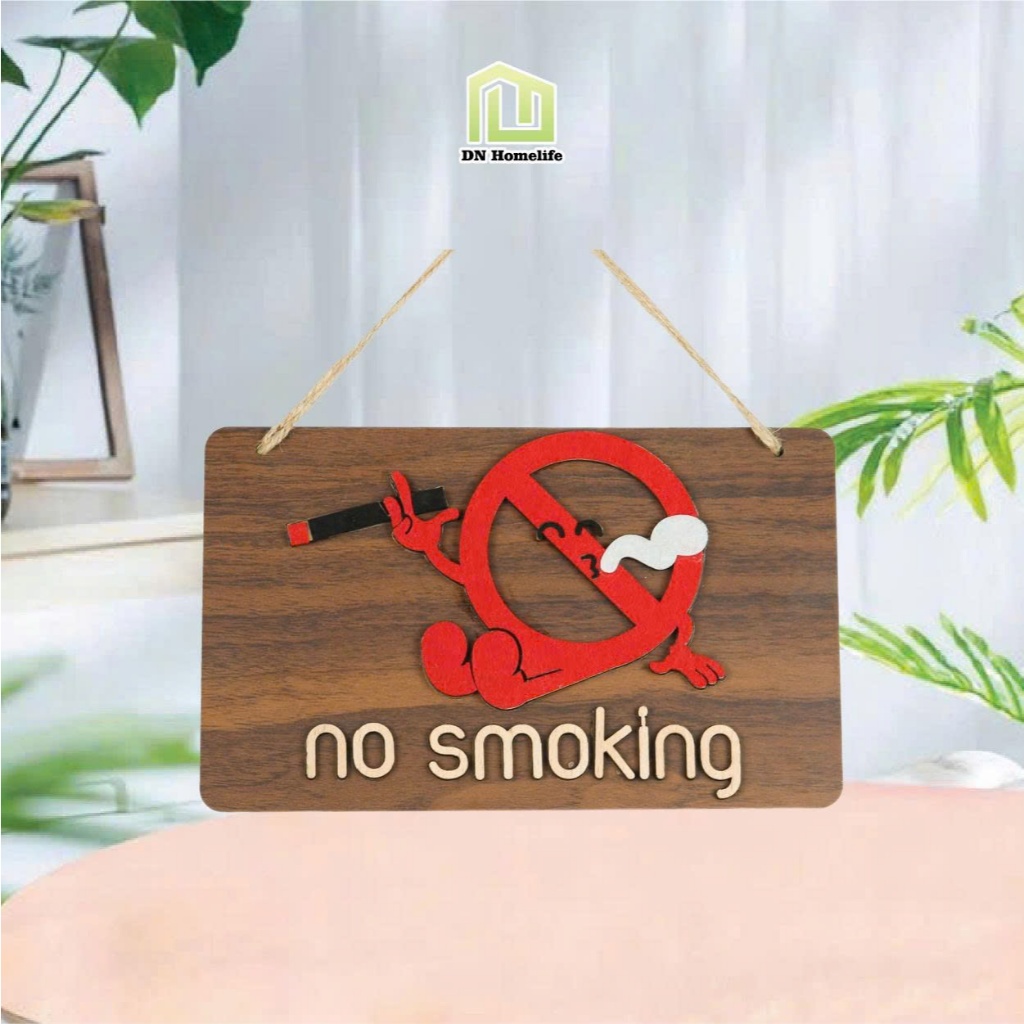 Bảng decor No Smoking Siêu dễ thương trang trí cửa hàng, quán