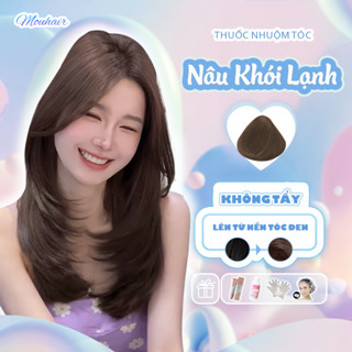  Thuốc Nhuộm Tóc Màu NÂU KHÓI LẠNH KHÔNG TẨY Kèm Oxy Trợ Nhuộm,Bao Tay Mũ Trùm Bịt Tai.| MOUHAIR 