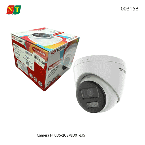 Camera HIKVISION DS-2CE78D0T-LTS 2MP – Có màu ban đêm – Mic & loa – Hồng ngoại 40m – Chính hãng – Fu