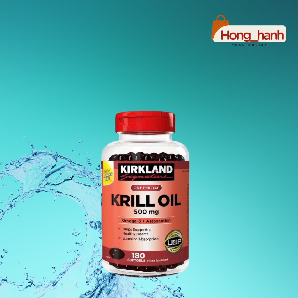 Dầu Nhuyễn Thể Kirkland Signature Krill Oil 500mg - 180 viên
