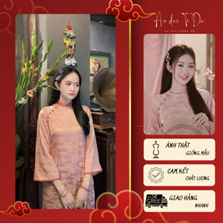  Áo Dài Cách Tân Lụa Gấm Hoa Viên Dáng Suông Đính Cúc Nổi Bật Nhẹ Nhàng Duyên Dáng - Áo Dài TiDa 