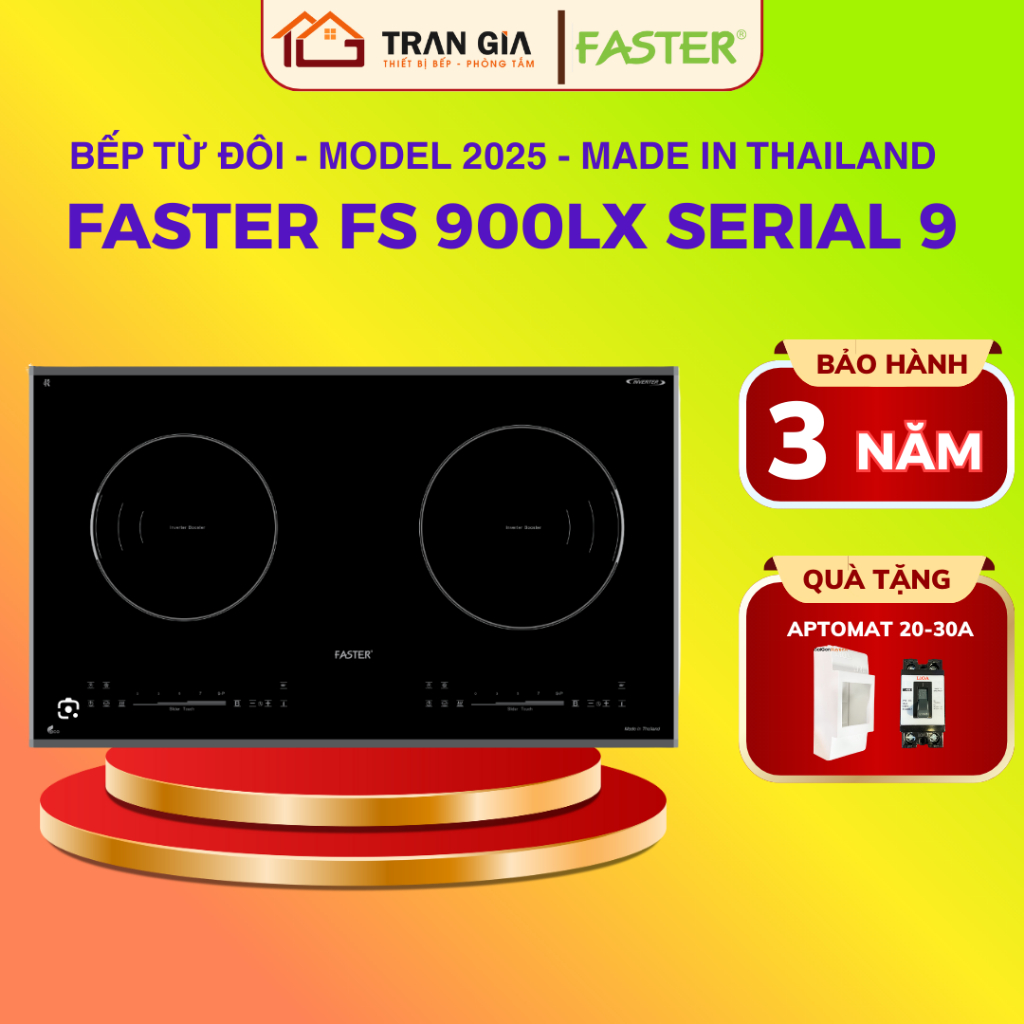 Bếp từ đôi Faster FS 900LX Serial 9 (New Model 2025) | Bếp từ âm 900LX Serial 9 | BH 3 Năm
